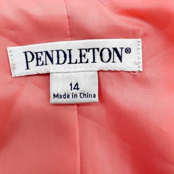 Pendleton Peplum Brocade Floral Blazer Size 14 Cottagecore Spring Feminine - Picture 9 of 9